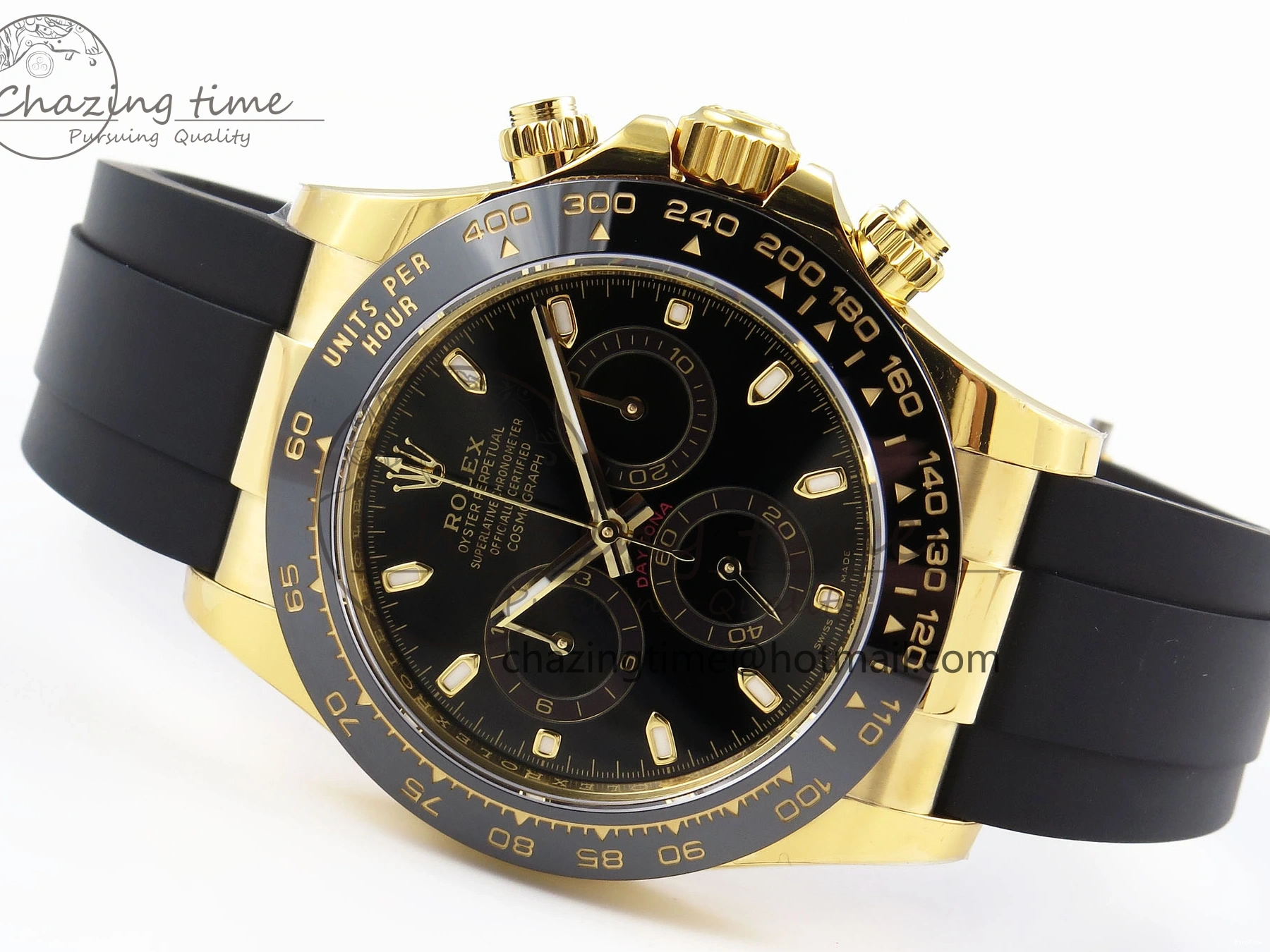 MiroTime 0103 DAYTONA 116518 APSF 1:1 BEST EDITION BLACK DIAL ON OYSTERFLEX RUBBER STRAP SH RelaxedFit 1782